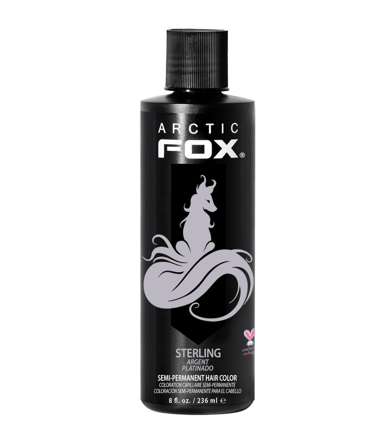 ARCTIC FOX Vegan and CrueltyFree SemiPermanent Hair Color Dye 8 Fl Ounces Sterling